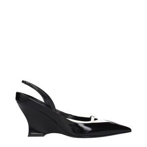 Givenchy Black Leather Wedge Women's Sandals